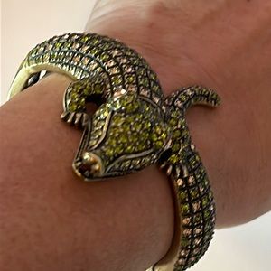 Heidi Daus Crocodile bracelet and brooch set